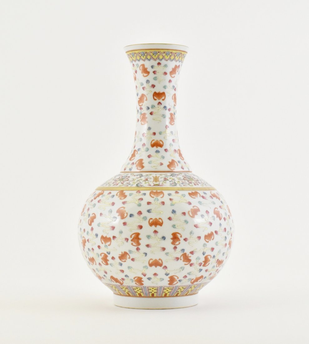 HUNDRED FU-BATS PORCELAIN CELESTIAL VASE, GUANGXU MARK (1 of 9)