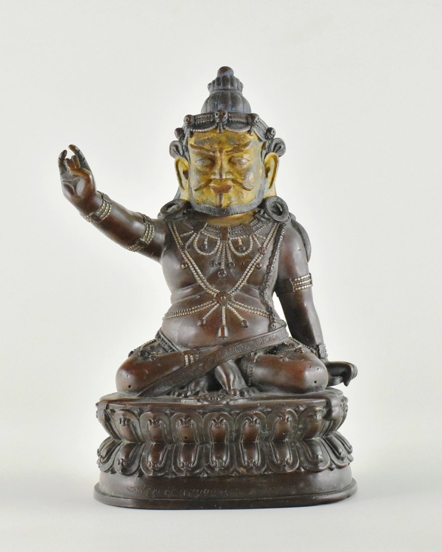 18/19TH C. QING DYNASTY GILT BRONZE BODHIDHARMA BUDDHA (1 of 10)