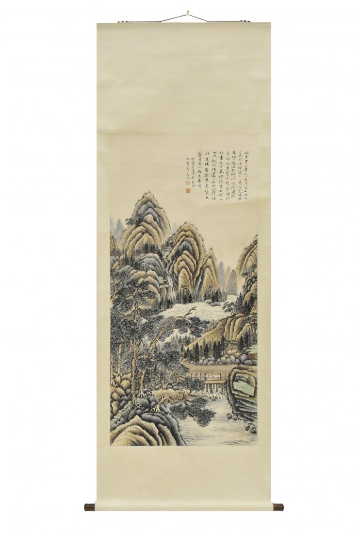 CHINESE PAINTING SCROLL OF BRIDGED PAVILION (1 of 10)