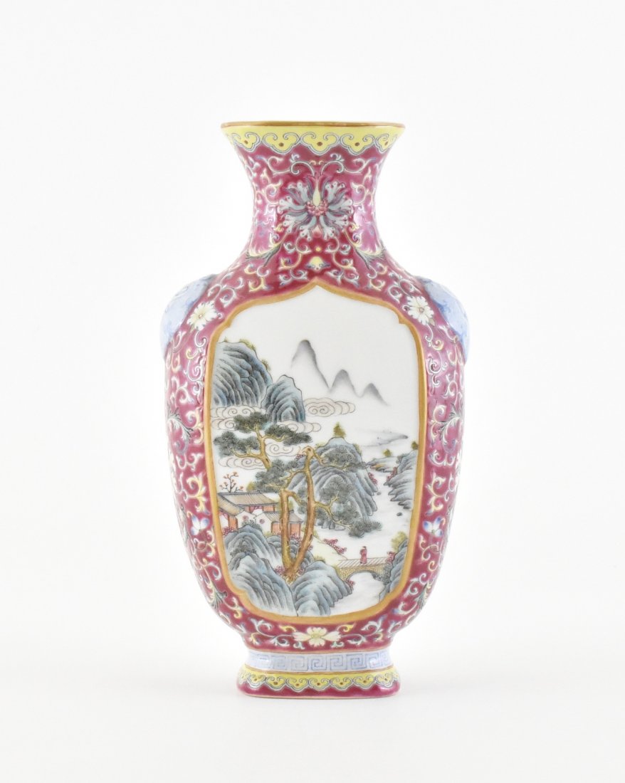 SCAGRAFITTO-GROUND FAMILLE ROSE VASE (1 of 10)