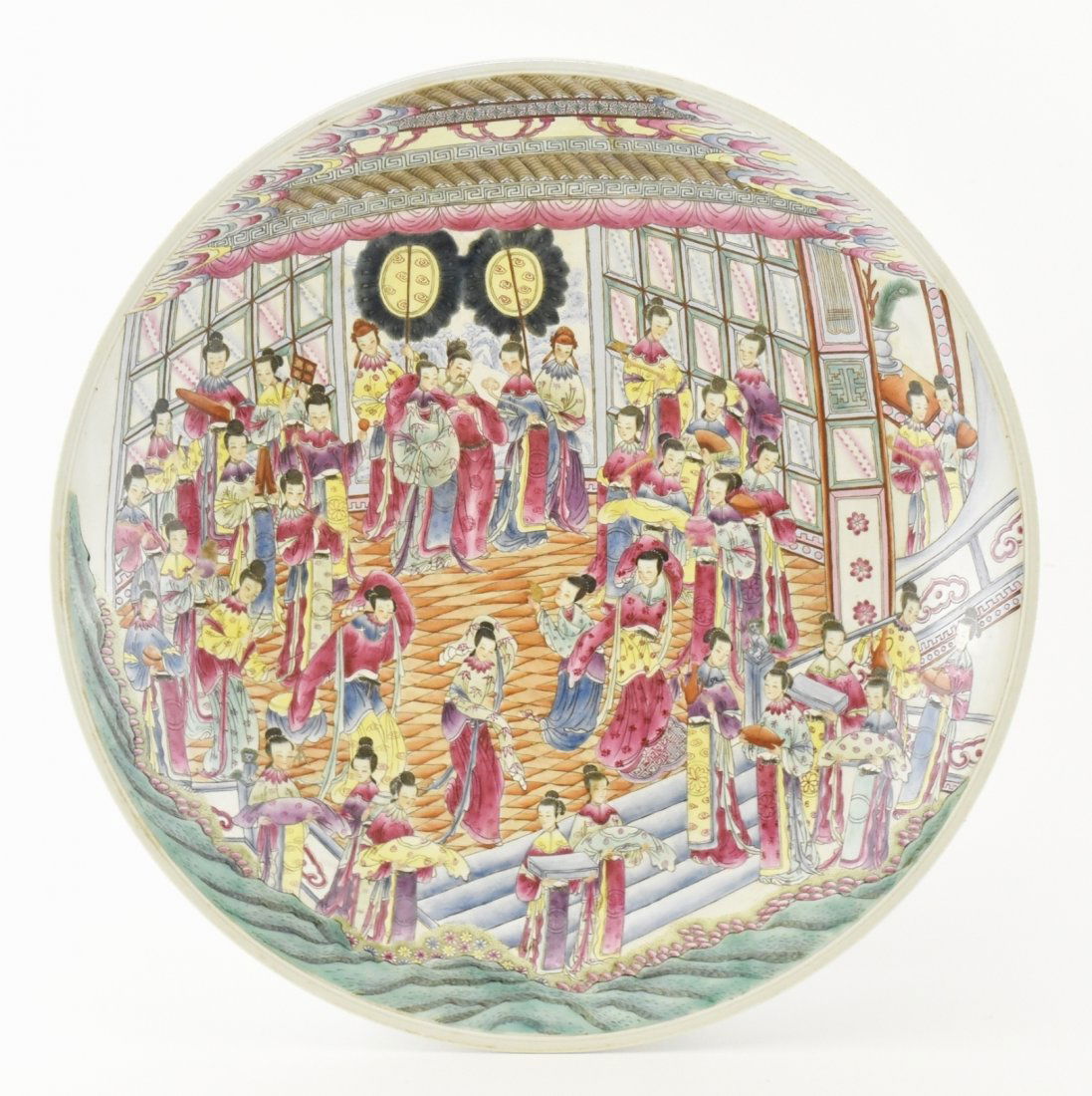 MASSIVE CHINESE FAMILLE ROSE PORCELAIN CHARGER (1 of 9)