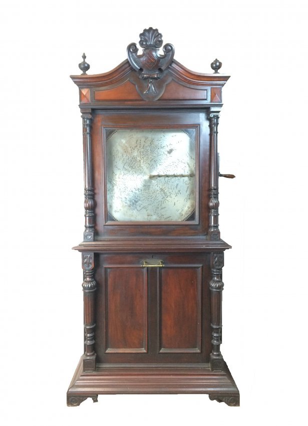 COIN OPERATED MAHOGANY REGINA MUSIC BOX, 19TH C. (1 of 10)