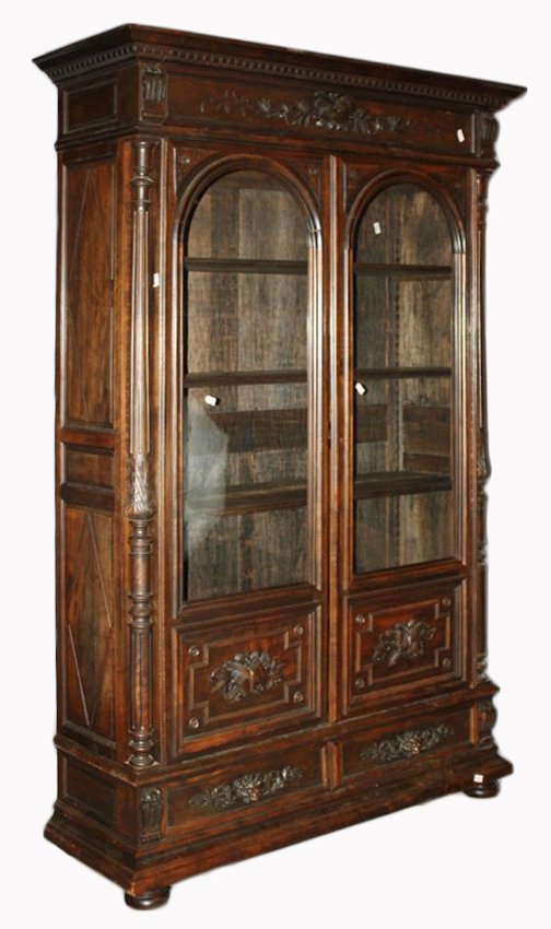 FRENCH DOUBLE DOOR DISPLAY CABINET (1 of 1)