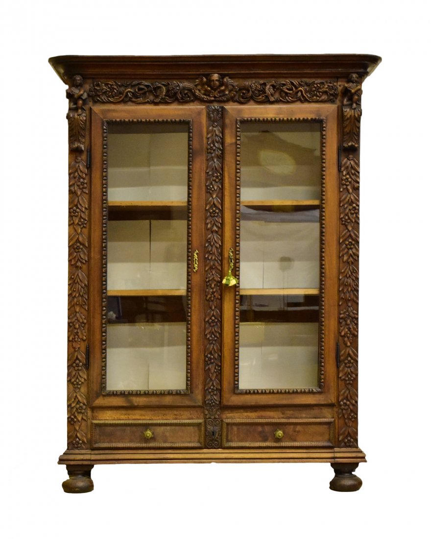 FRENCH DOUBLE DOOR DISPLAY CABINET (1 of 1)