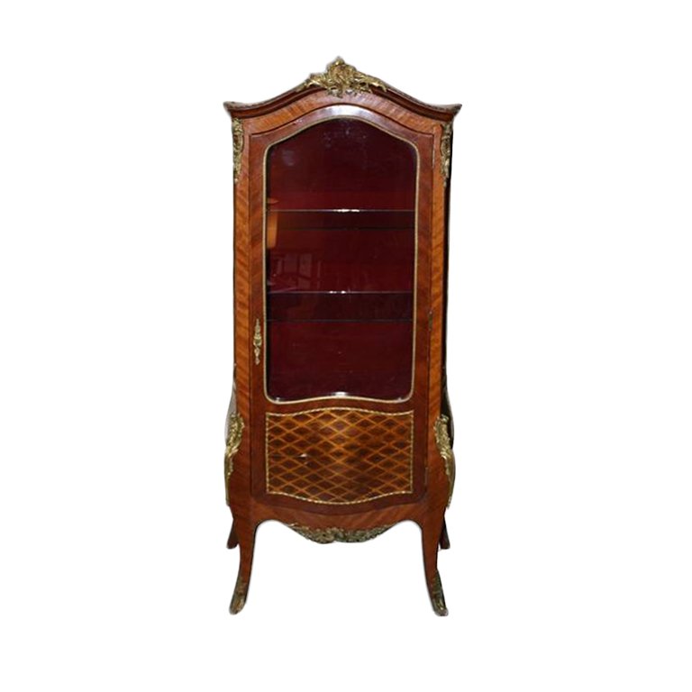 FRENCH LOUIS XVI STYLE MARQUETRY VITRINE (1 of 1)
