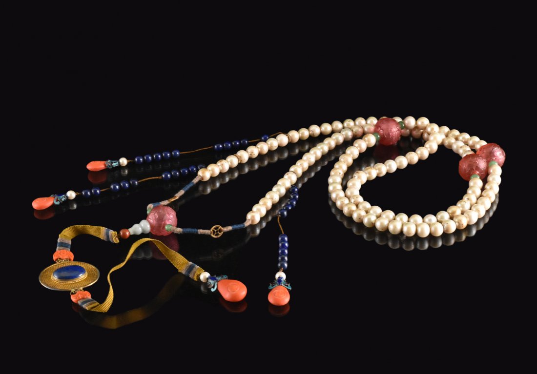 QING IMPERIAL COURT PEARL CHAOZHU COURT NECKLACE (1 of 10)