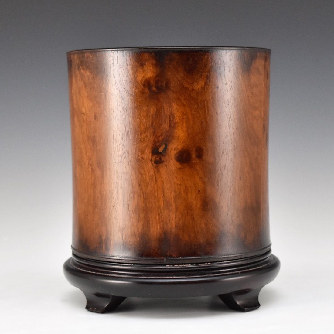 LARGE HUANGHUALI  CHINESE BRUSH POT ON STAND (1 of 8)