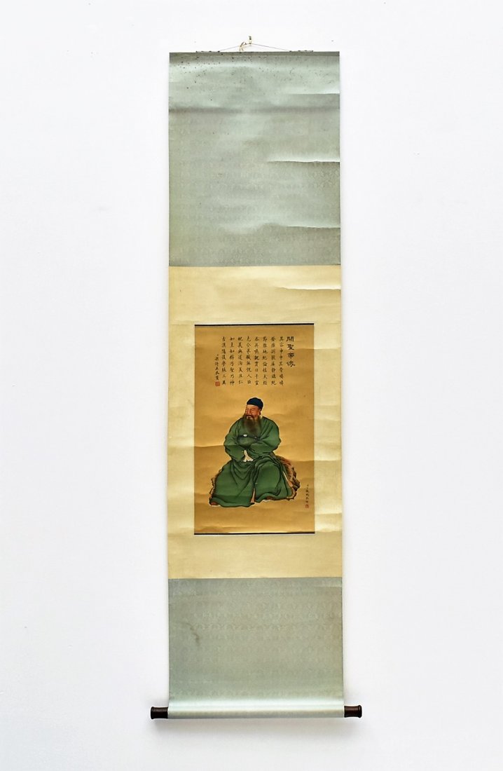 DING GUANPENG (1708-1771) QING SILK SCROLL PAINTING (1 of 9)