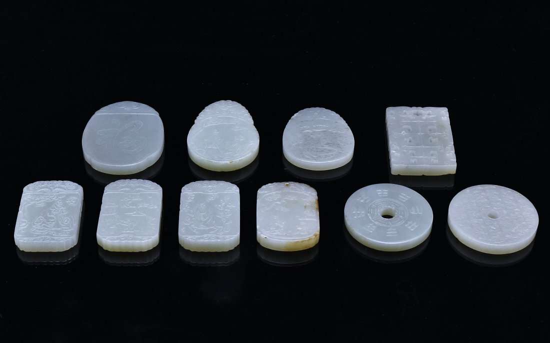 SET OF 10 PCS JADE PENDANTS & PLAQUES (1 of 5)