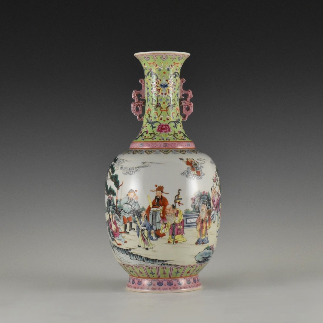 IMMORTALS MOTIF BALUSTER VASE WITH DRAGON EARS (1 of 10)