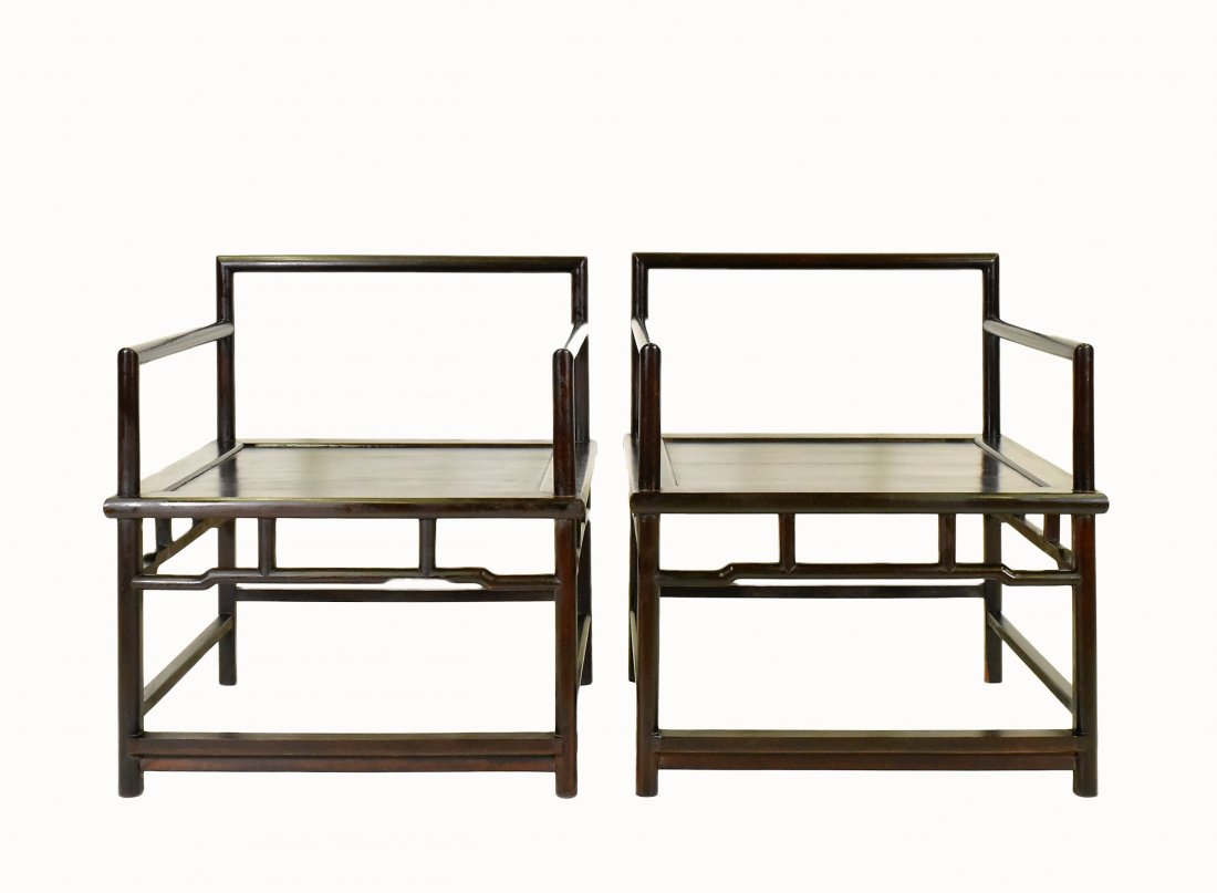 ANTIQUE PAIR OF ZITAN CHINESE ARMCHAIRS (1 of 10)