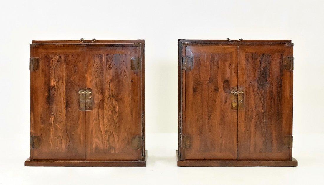 PAIR LARGE CRAFTED HUANGHUALI DOUBLE DOOR DOWRY WEDDING (1 of 10)