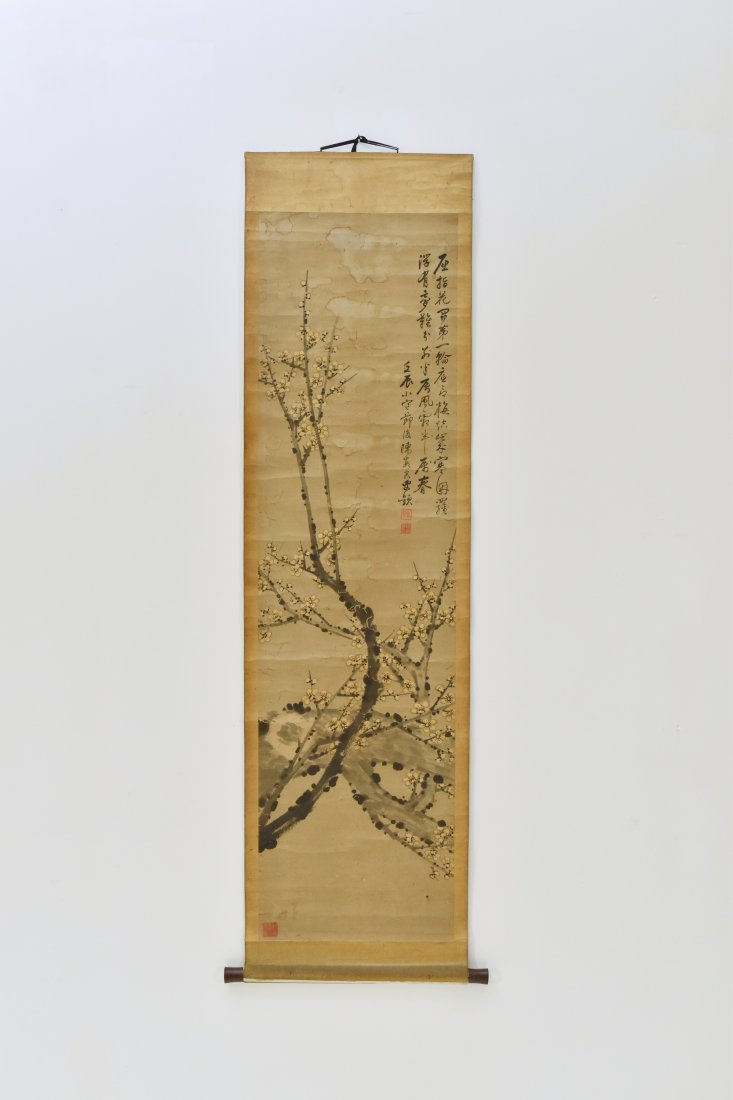 CHEN MINQUAN, WINTER CHERRY BLOSSOM SCROLL PAINTING (1 of 12)
