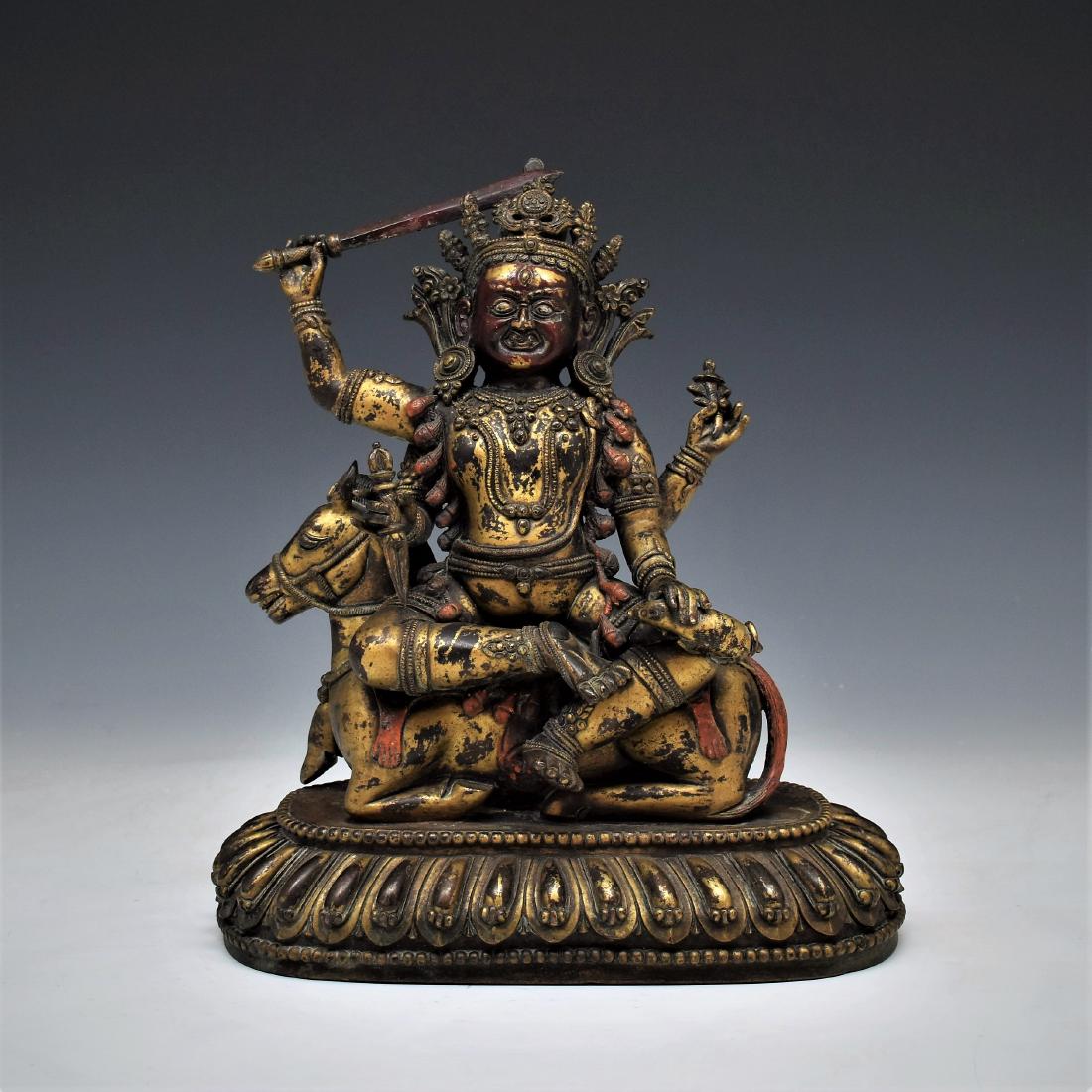 QING GILT BRONZE TANTRIC BUDDHA OF SHRI DEVI (1 of 9)