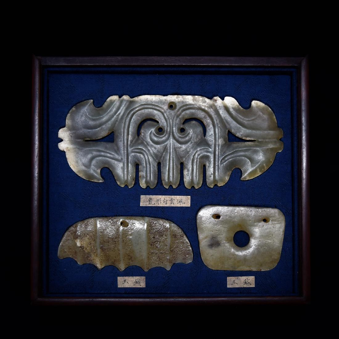 SET OF 3  PCS CHINESE NEOLITHIC RITUAL JADE ATTRIBUTES (1 of 10)