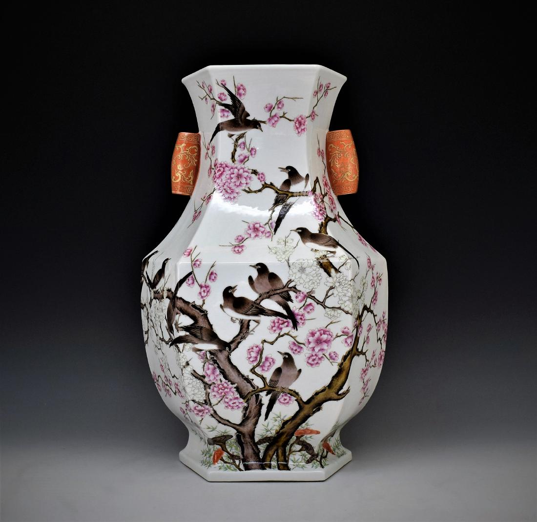 LARGE ARROW VASE IN BIRDS & PLUM BLOSSOM MOTIF (1 of 15)