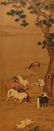 LANG SHINING, QING HORSE SILK PAINTING SCROLL - 2