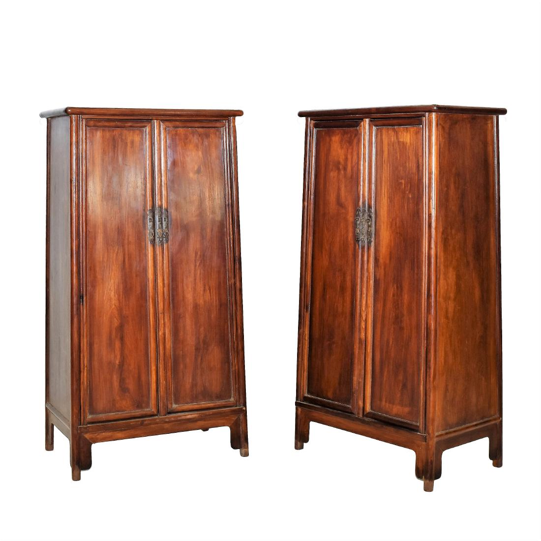 PAIR OF 19/20TH CHINESE HUANGHUALI ROUND-CORNER (1 of 18)