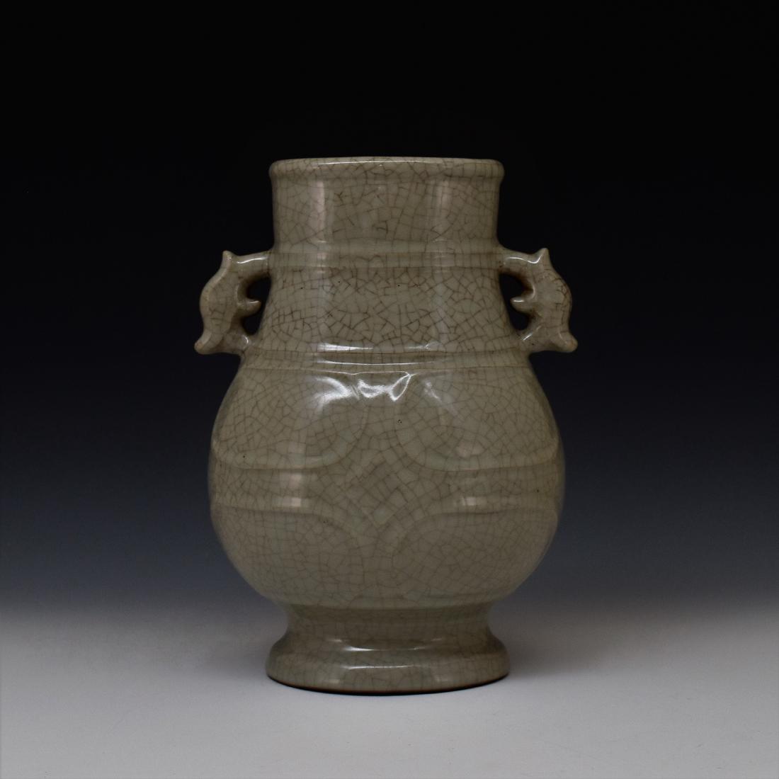 GE TYPE CRACKLE GLAZED ZUN VASE (1 of 10)
