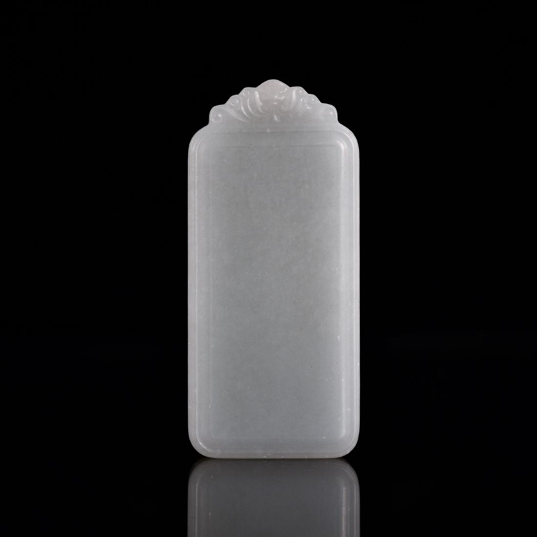 CHINESE WHITE JADE RECTANGULAR PLAQUE (1 of 10)