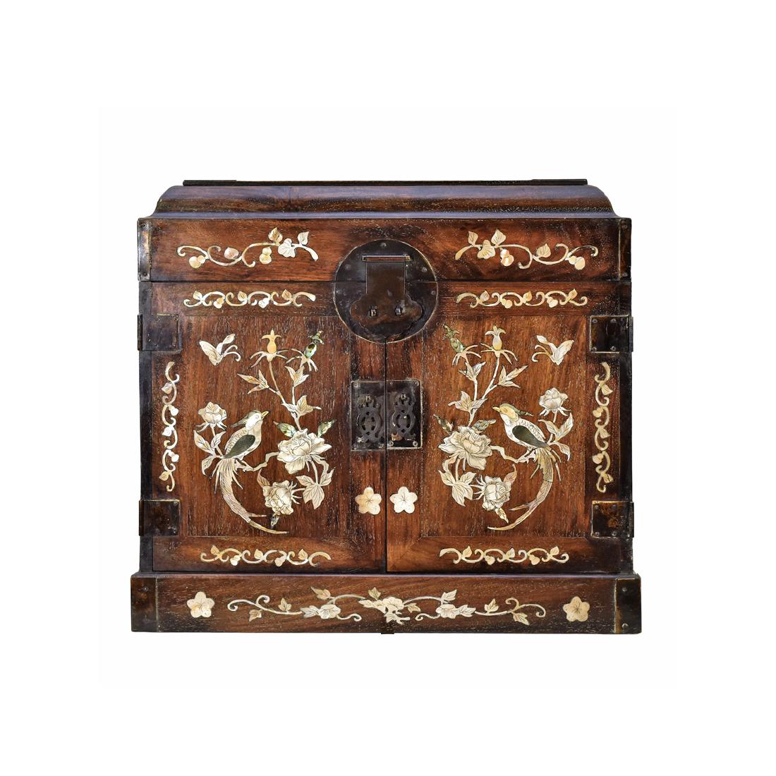 MOTHER OF PEARLS INLAID HUANGHUALI DRESSING CASE (1 of 11)