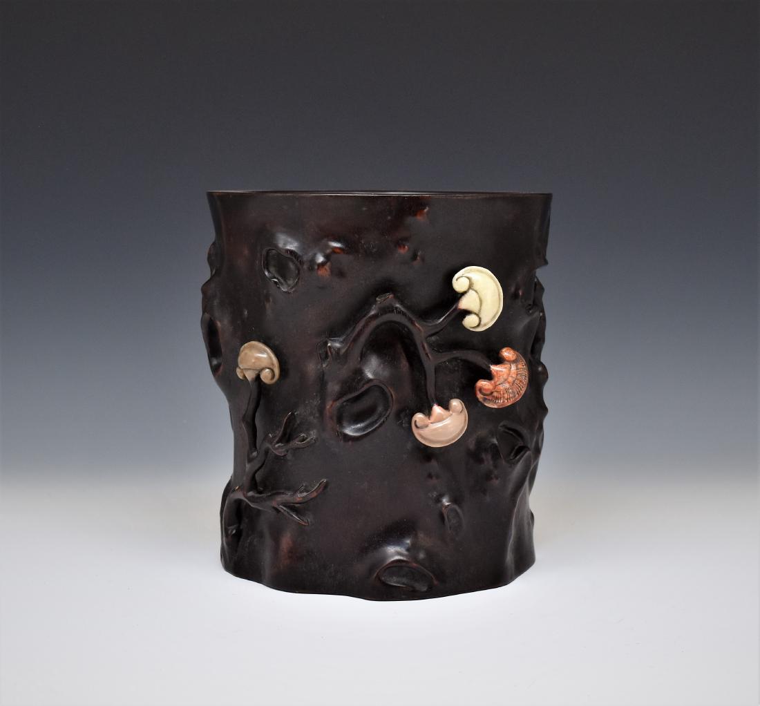 ZITAN BRUSH POT & SHOUSHAN STONE INLAID (1 of 10)
