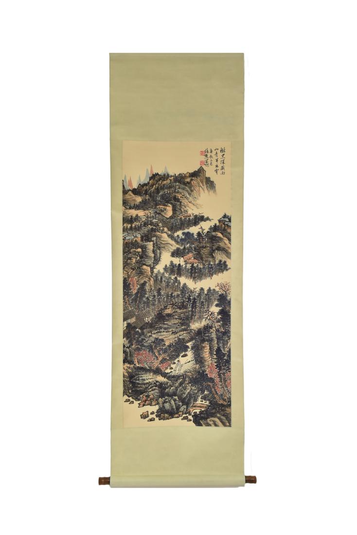 CHINESE SCHOOL, LANDSCAPE PAINTING SCROLL (1 of 8)