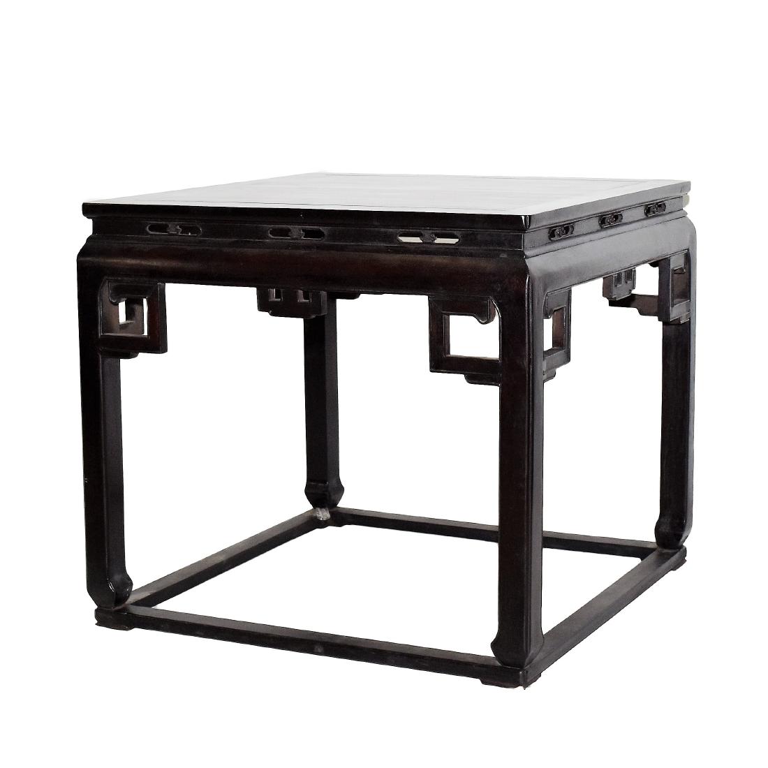 19/20TH C ANTIQUE ZITAN SQUARE TABLE WITH BOX SKETCHERS (1 of 10)