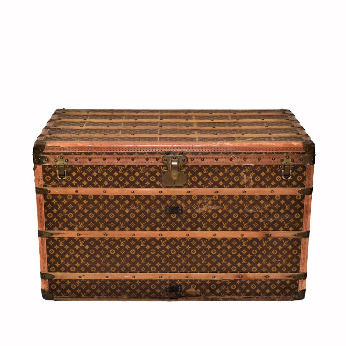 LOUIS VUITTON MONOGRAM CANVAS STEAMER TRUNK C. 1920 (1 of 11)