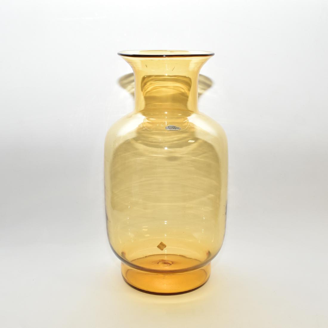 LARGE BLENKO YELLOW GLASS VASE (1 of 4)