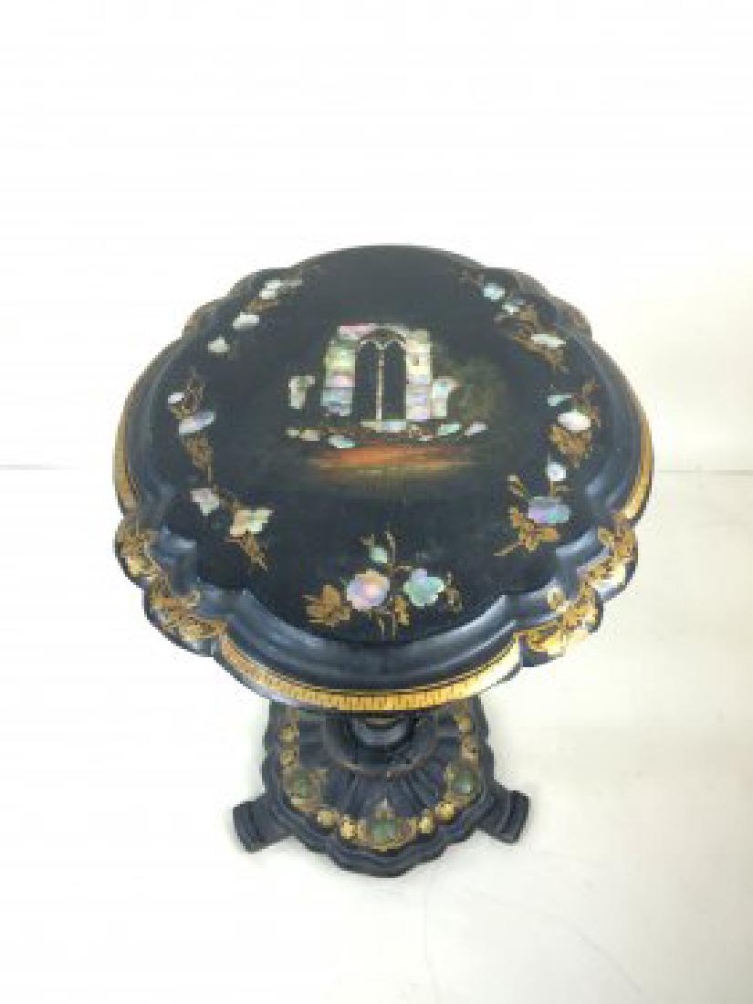 MOTHER OF PEARL PAPER MACHE LAMP STAND (1 of 1)