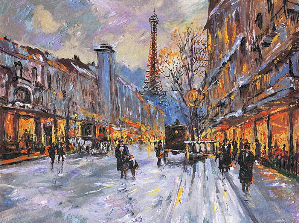 ***Michael Schofield*** Mixed Media Paris Coach: Michael Schofield Mixed Media on canvas. Paris Coach Hand signed by the artist.