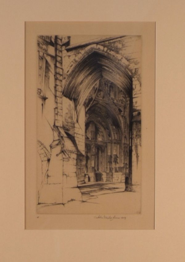 Artist: ARMS, JOHN TAYLOR: American 1887-1953 Title: "French Lace", "Aswell, Hertfordshire", and one other, , 1949, 1940 Description: etchings,,each signed and dated in pencil by the artist, ,various edition size