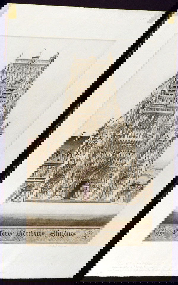 ARMS, JOHN TAYLOR: American 1887-1953 Title: "French Churches, No. 39, St. Riguir, , 1937 Description: etching, ,each signed in pencil, dated,, , , Size info: , , Cond