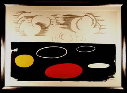 CALDER, ALEXANDER: American 1898-1976, Title: "Maree Basse", , lithograph in colors on wove paper,,1969, inscribed H.C. and signed in pencil,, artist proof,,as published by Maeght, Paris,, , Size info: 29 x 45 in (73.6