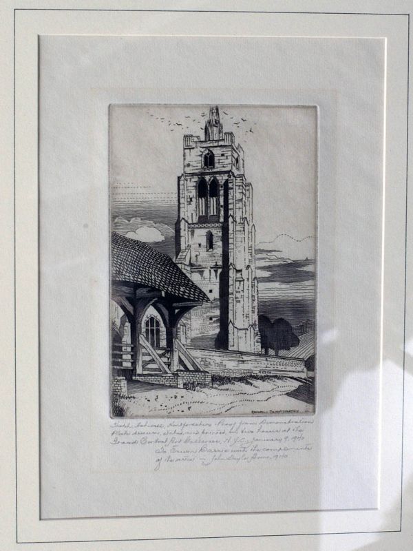 ARMS, JOHN TAYLOR: American 1887-1953 Title "French Lace", "Aswell, Hertfordshire", two works , 1949, 1940 Description etchings,,each signed and dated in pencil by the artist, ,various edition