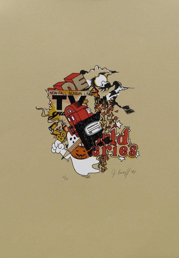 MATOS, JOHN CRASH, ,: Title: "Fall" from "Foru Seasons" Suite, Lithograph, 1991, Signed by artist, 15/15, , , Size info: ,sheet: 22 x 30 inches , , Framing: No, , ,