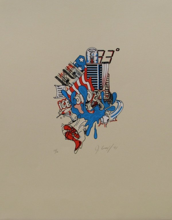 MATOS, JOHN CRASH, ,: Title: "Summer" from "Four Seasons" Suite, Lithograph, , Signed by artist, 15/15, , , Size info: ,sheet: 22 x 30 inches , , Framing: Sold unframed, ,