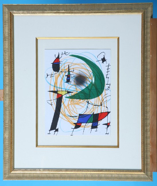 MIRO, JOAN, Spanish 1893-1983,: Title: two compositions from "Miro I", the catalog raisonne of the original lithogrpahs of the artist, Volumne I, lithographs printed in colors,,1972, , ,lithographs printed by Mourlot, Paris, , Size