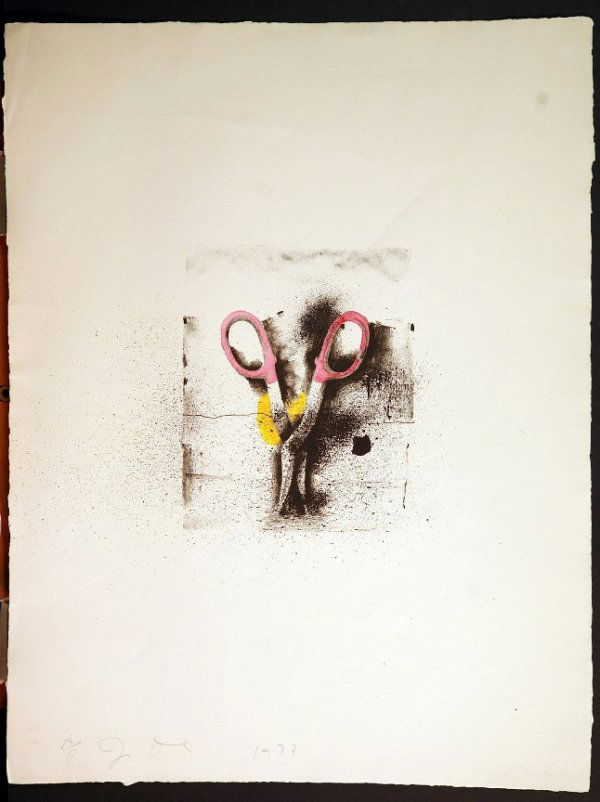 DINE, JIM, American b. 1935,: Title: "Ten Winter Tools" set of 10 hand-colored lithographs on Auvergne Narcisse wove 1973 each signed by the artist in pencil each hand colored by the artist one of four A.P. editions from the rare