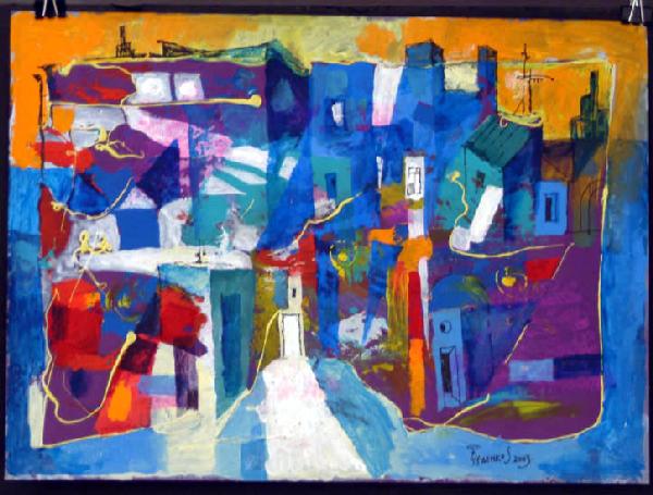 FEDENKO, SERGEY, Russia, b ,: Title: "Topogo-u Kot 6" , Mixed-Media, tempera, oil on paper.,, Signed and dated by the artist., , , , Size info: 11-1/4 x 15-5/8 inches (28.5 x 39.6 cm), , , Framing: Sold unframed, <