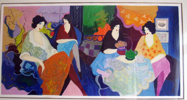 TARKAY, ISSAC, Israeli b. 1935,: Title: "Small Talk" serigraph on paper, c. 1990, signed by the artist lower right, numbered from the edition of 350,, Condition: In very fine condition (sight). Plate: 30 by 58.25 in (76 x 135 cm.) Fr