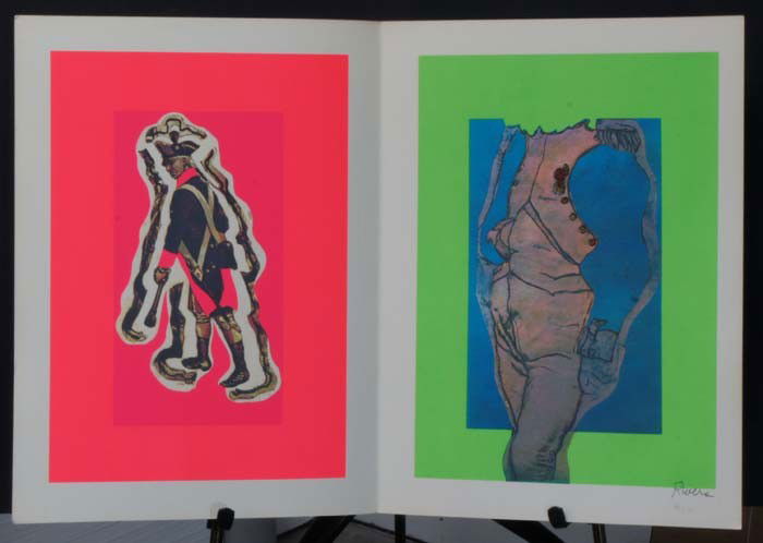 RIVERS, LARRY, American 1923-2002,: Title: "Enlisted Man and Officer" from "Boston Massacre", screenprint printed in colors,, 1970, signed in pencil by the artist, numbered 44/150,, , , Size info: ,sheet: 19 3/8 by 29 5/8 in. (50 x 75