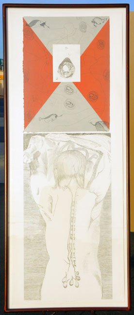 CLEMENTE, FRANCESCO, Italian b. 1952,: Title: "Telemone I", from Telemone Group, Intaglio, etching, aquatint, and drypoint in colors on wove paper, 1981, signed in pencil by the artist,, numbered 13/35, As published by Crown Point Press, L