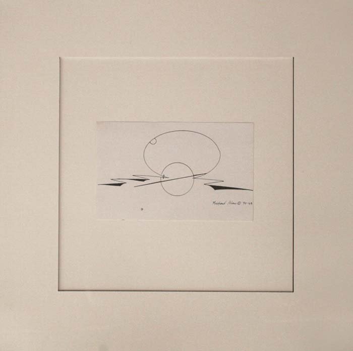 ALEN, RICHARD, American 20th c.,: Title: (untitled), pencil drawing,1990, signed by the artist, , , , Size info: 5 x8 in.(12.5 x 20.2 cm.), , , Framing: Framed, but unexamined out of the frame., ,