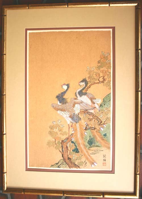 FAN MEI, Chinese 20th C.,: Title: “Plum Flavor” , original Chinese ink painting on Xuan Zhi paper (some type of hand made paper) ,c. 1980, signed by the artist, , , , Size info: 23 by 14 in. (57.5 x 31.3 cm.), , , Fram