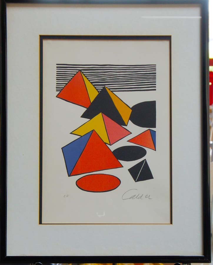 CALDER, ALEXANDER, BY OR AFTER, American 1898: Title: (pyramids) and (balloons), lithographs printed in colors,c. 1970, each bears pencil lower right,, numbered ea, aside from the numbered editions,Balloons: This lithograph was originally publishe