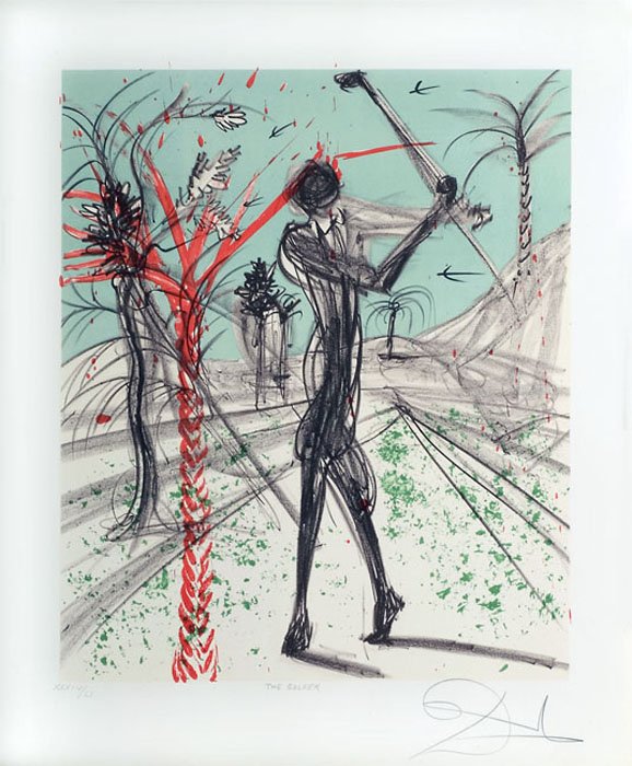 DALI, SALVADOR, Spanish 1904-1989,: Title: "Sports" suite consisting of two works "The Golfer" and "Sports", , original lithographs on zinc printed on Arches watermarked paper,, 1973, signed in pencil,, number XXXIII/CI, from the Roman 
