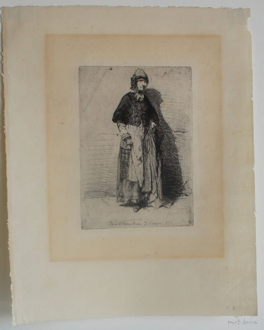 WHISTLER, JAMES ABBOTT MCNEILL, American 1834-1903: Title: "La Mere Gerard", etching on laid with partial '1802' watermark, 1858, , , As printed by Delatre, Paris., A fourth state impression, of four states., Size info: , ,plate size: 5 by 3 1/2 in. (1