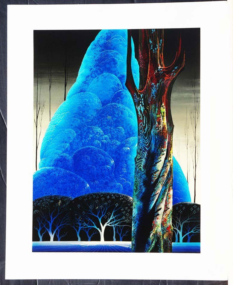 EARLE, EVVIND, American 1916-2000,: Title: (Big Tree), screenprint on heavy paper, ,c. 2000, unsigned,, , As published by Robert Bane and printed by Clearwater Studio, with their stamps and copyright notice., , Size info: ,sheet: 27 1/2
